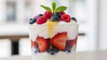 Imagen de Cremoso de yogur griego y frutos rojos: un postre fresco que se prepara en 10 minutos