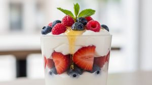 Cremoso de yogur griego y frutos rojos: un postre fresco que se prepara en 10 minutos