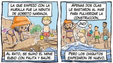 «La muralla de la Bajada 1», la tira de Chelo Candia en el suple Viajes y Turismo