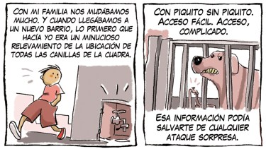 «La ubicación de las canillas», la tira de Chelo Candia en el suple Viajes y Turismo