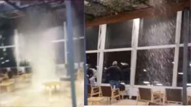 Derrumbe en el Aeroparque Jorge Newbery: colapsó parte del techo durante la tormenta en Buenos Aires