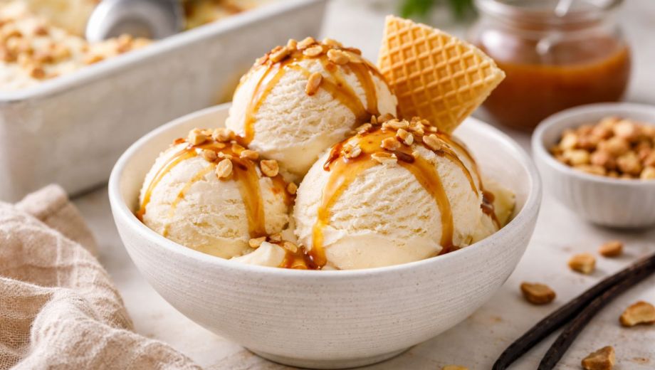 Helado casero sin heladera. Imagen generada con IA.