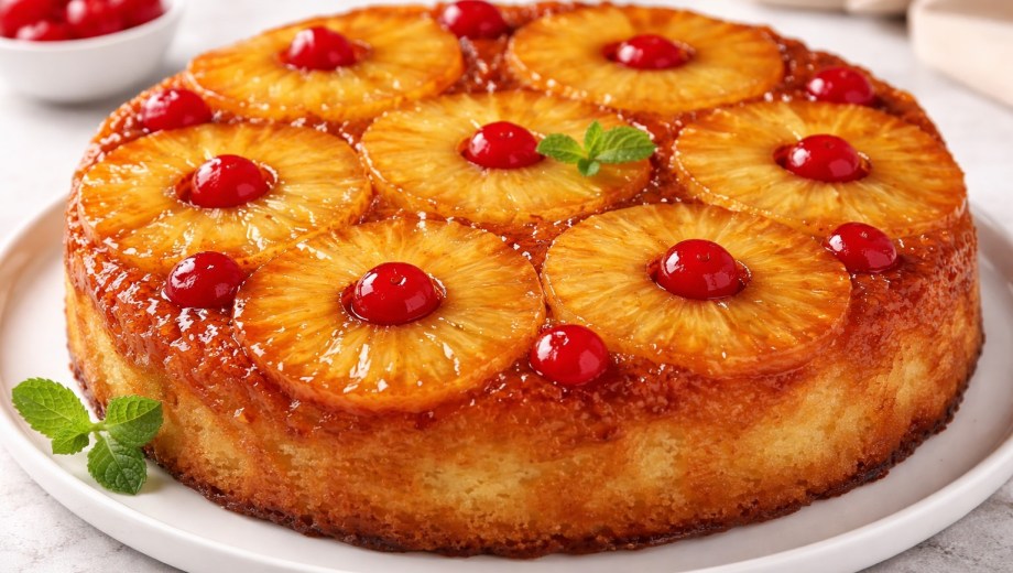 Torta de piña. Imagen generada con IA.
