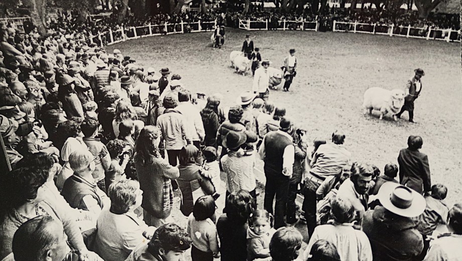 Familias enteras presentes en una Muestra Ganadera realizada en 1981. 
Foto: Archivo RN.