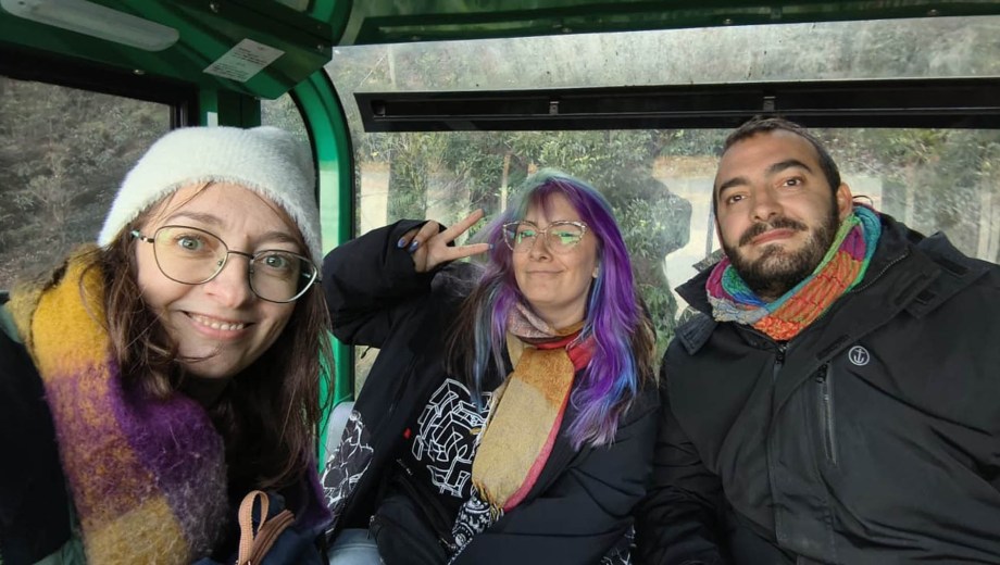 Sofía, Gina y David desde Choele Choel a Japón este enero. Foto: gentileza.