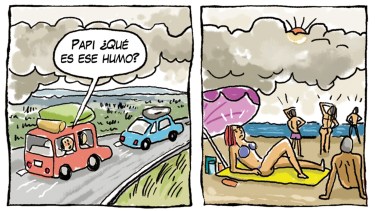 «Humo», la tira de Chelo Candia en el suple Viajes y Turismo