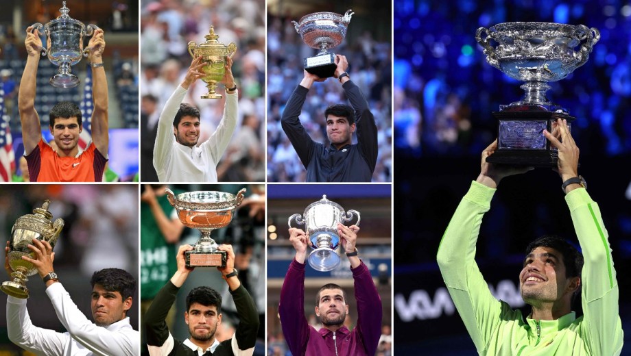 Carlos Alcaraz ya ganó 7 Grand Slams a los 22 años.