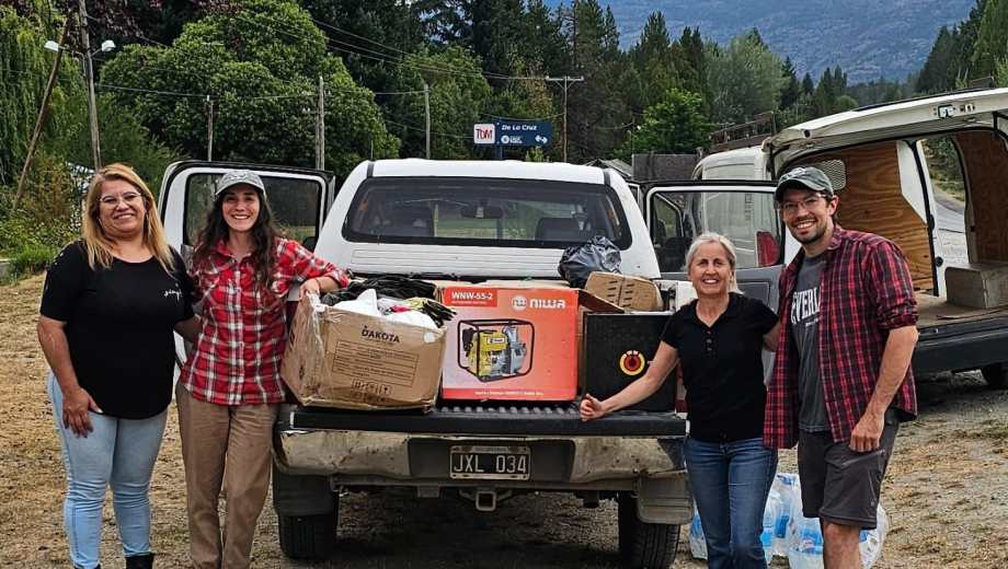 Las donaciones para los damnificados por los incendios. Foto: gentileza