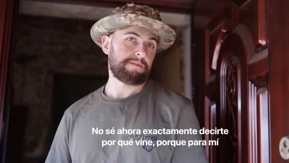 Franco Soto pelea hace tres años en el frente. Foto: captura de pantalla.