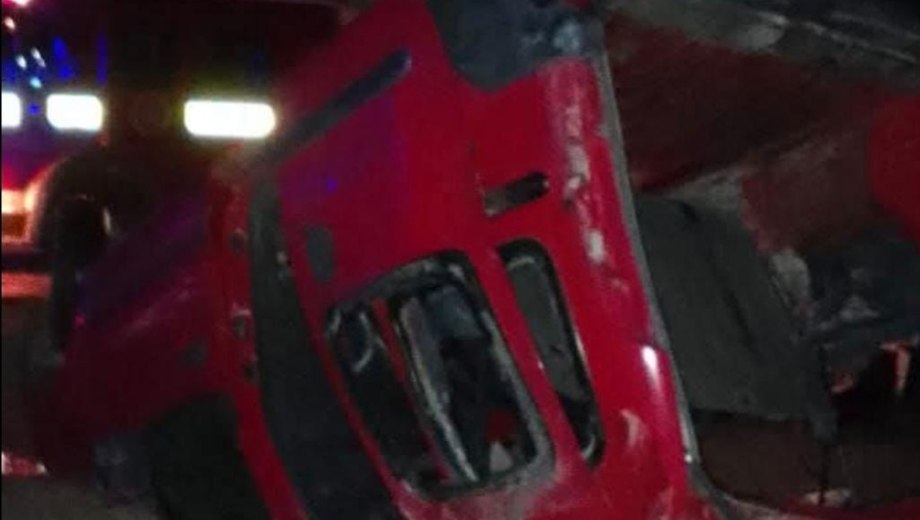 Accidente fatal en la Ruta 2 de Valle Medio. Foto: Gentileza Facebook  Radio Municipal 96.5.