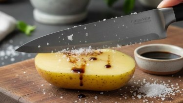 Si tu cuchillo no corta bien, no lo tires: cómo afilarlo con vinagre, sal y una papa