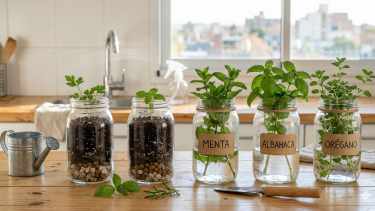 Cómo cultivar hierbas frescas en frascos: guía práctica para tu cocina