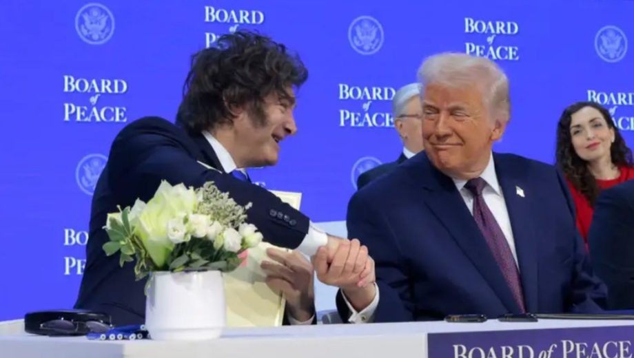 Javier Milei junto a Donald Trump en Davos. Foto: Gentileza Somodevilla/Getty Images