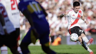 Mastantuono y su irónica frase sobre el gol de tiro libre a Boca: «Fue por el viento»