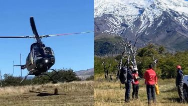 Rescataron en helicóptero a un turista de Buenos Aires que se descompuso cuando descendía del volcán Lanín