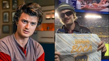 Joe Keery, estrella de Stranger Things, sorprendió al aparecer en la Bombonera para ver Boca-San Lorenzo