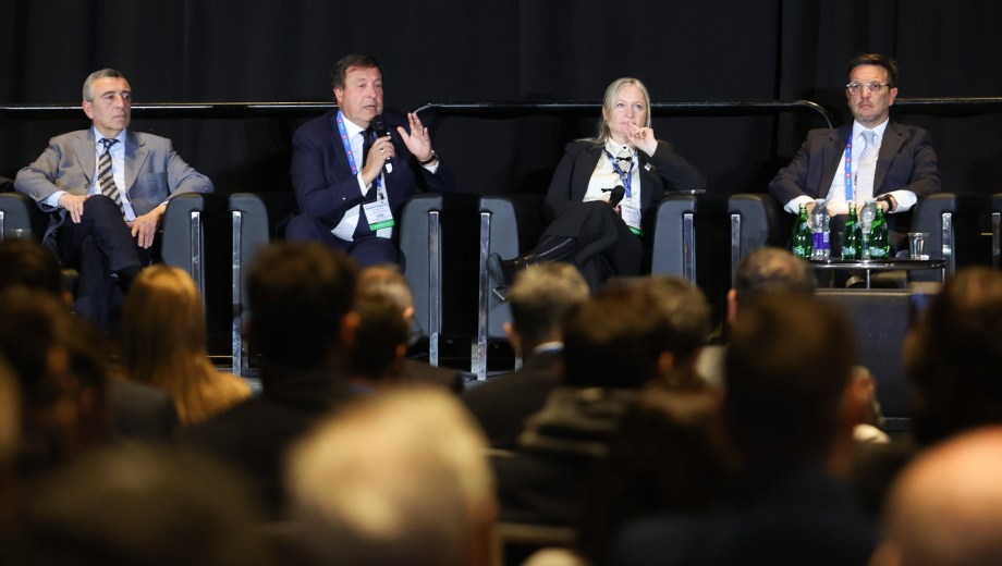 El mandatario durante su exposición en Canadá. Foto: gentileza.