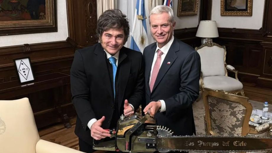 Javier Milei junto a Josó Antonio Kast, nuevo presidente de Chile (Foto: archivo)