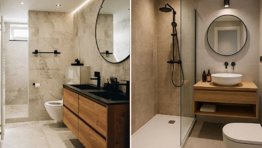 Baño simple, moderno y sin remodelación.