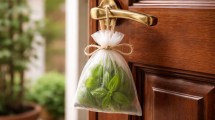Imagen de Colgar una bolsita con hojas de albahaca en la puerta de entrada: qué ventajas tiene