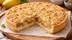 Cómo hacer una tarta crumble de pera sin TACC: receta fácil con cobertura crocante
