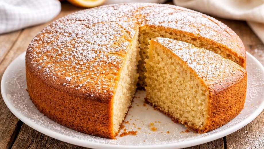 La receta del bizcocho de yogur es una de las más populares. Imagen generada con IA.