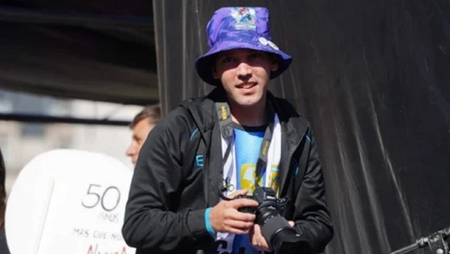 Pablo Grillo en Plaza de Mayo. Foto: NA 