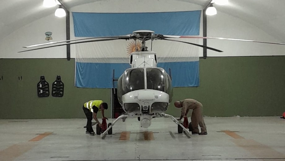 El helicóptero que sobrevoló Neuquén. Foto: Policía del Neuquén.