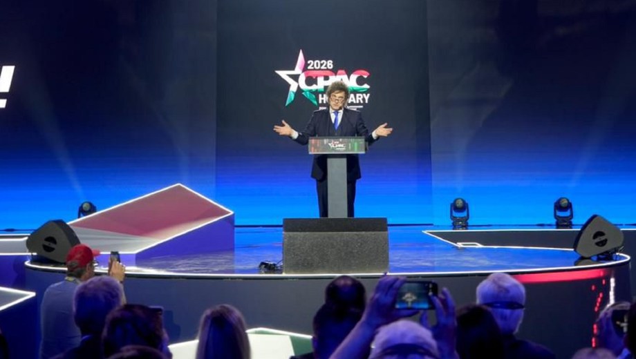 Javier Milei en Hungría. Foto: gentileza Presidencia 
