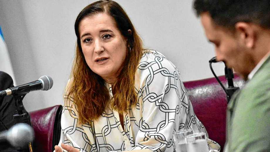 Laura Marcela Serrano en la comisión A de la Legislatura. (Foto; Matías Subat)