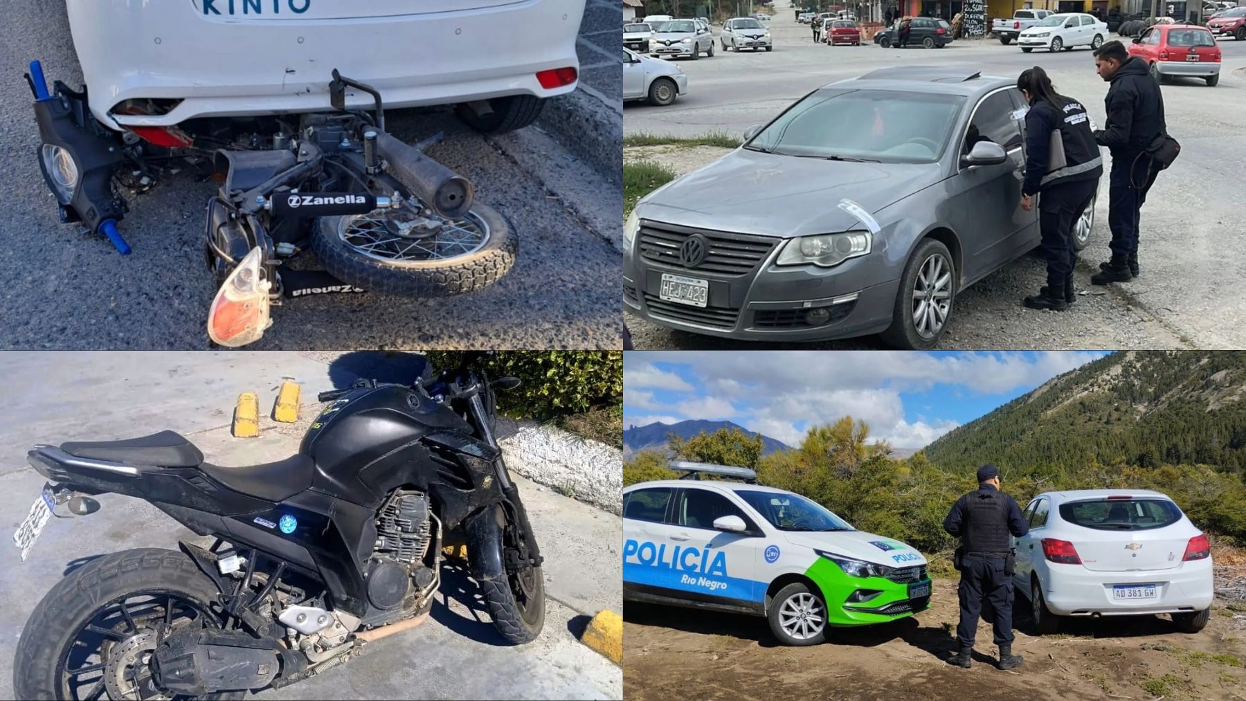 Operativos policiales en Bariloche: recuperaron dos motos y un auto robado, secuestraron cocaína y un arma