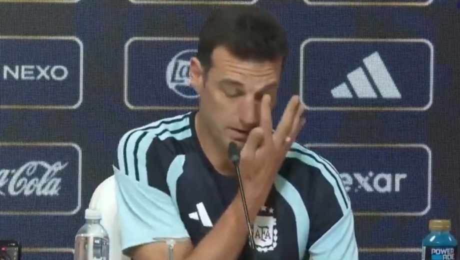 Lionel Scaloni en conferencia de prensa antes del amistoso con Zambia en la Bombonera. 