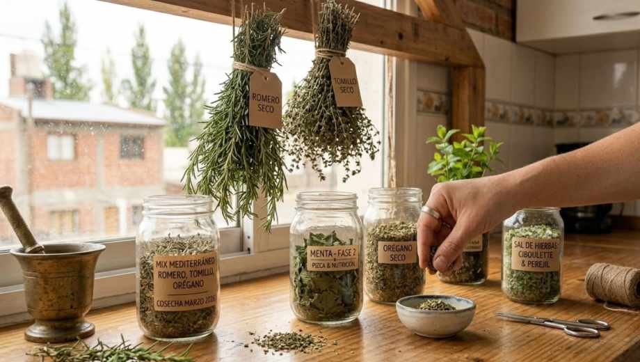 Cosecha y sabor: cómo secar tus aromáticas para que no pierdan intensidad.-