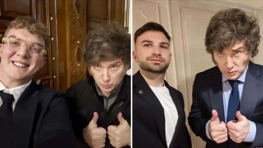 Javier Milei junto a Hayden Davis y Mauricio Novelli en Casa Rosada, un encuentro clave antes de #LIBRA. Las fotos fueron subidas por el propio presidente en su cuenta de X. 