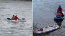 Imagen de Rescate en Neuquén: remaban en tablas SUP, el viento los complicó y terminaron colgados de una rama