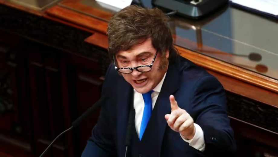 Javier Milei en la apertura de sesiones. 