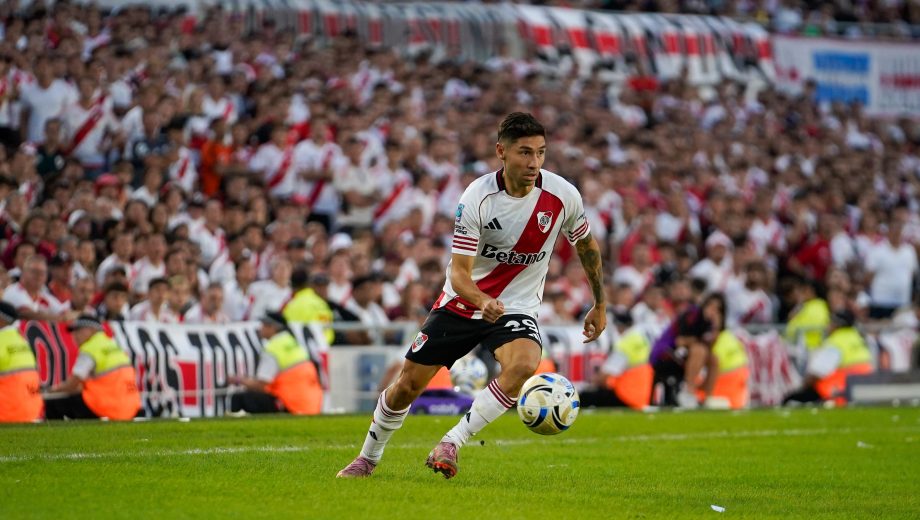 Gonzalo Montiel será titular ante Aldosivi este sábado en el Monumental. (Clarín Fotografía)