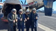 Imagen de Javier Milei en el USS Nimitz: viajó para participar de los ejercicios navales conjuntos con Estados Unidos