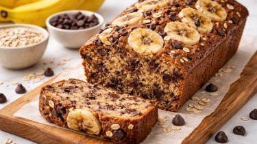 Budín de banana, avena y chocolate sin gluten: la receta fácil, húmeda y perfecta para la merienda