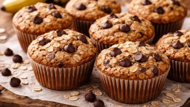 Muffins de avena, banana y chocolate sin gluten: una receta simple, saludable y esponjosa