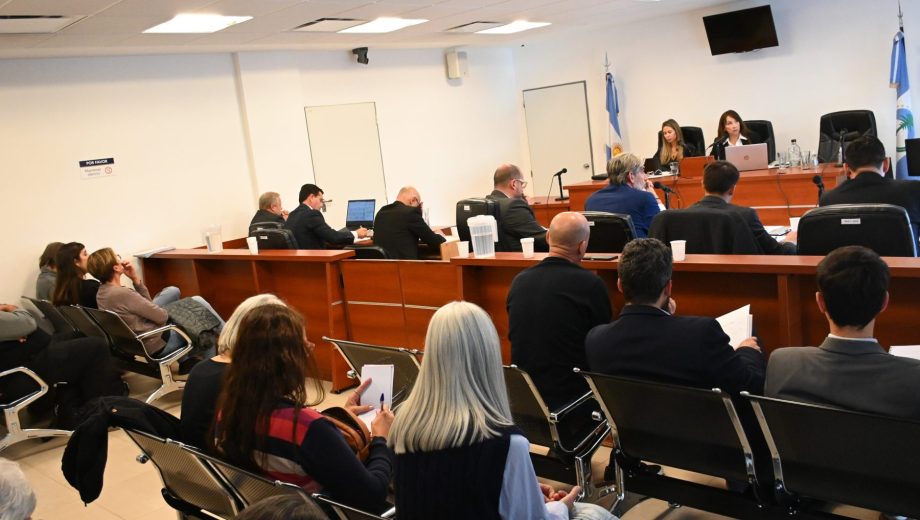 Por unanimidad el tribunal de Patricia Lupica Cristo, Estefanía Sauli y Nazareno Eulogio determinó la continuidad de sus pares para resolver sobre la probation de los responsables de la montaña de contaminantes en Neuquén (foto Florencia Salto)