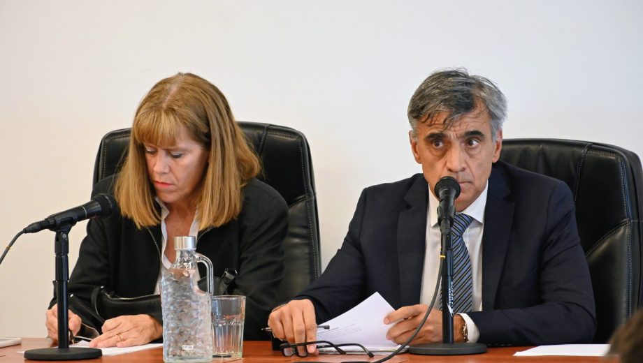 Jueza Martini y juez Trincheri, un voto en cada sentido. El juez Eulogio participó por zoom. (Foto Florencia Salto)