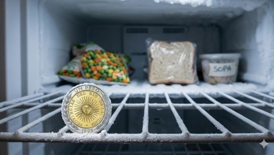 Dejar una moneda en el congelador. Imagen: Gemini Ai.