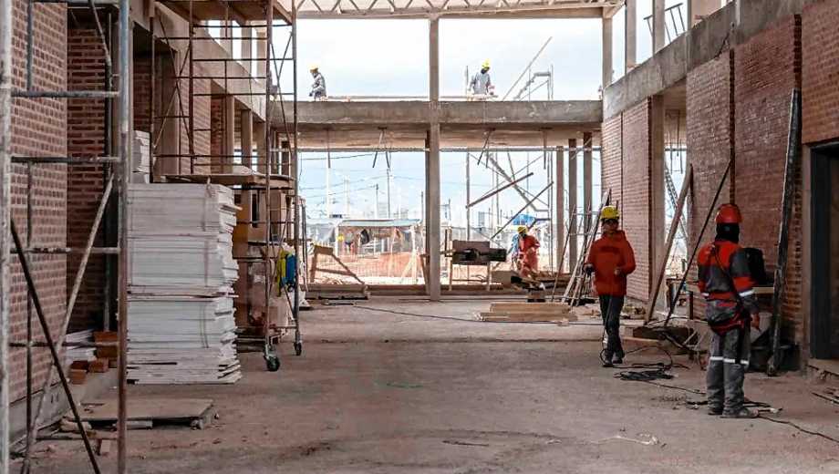 El edificio en construcción de la nueva EPET 29, está en un 40% de ejecución (foto Gobierno)