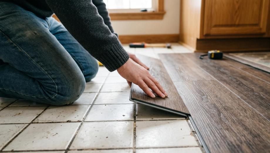 La instalación de pisos vinílicos tipo "click" es una de las opciones más elegidas por su rapidez y porque no requiere pegamentos ni albañiles. (Imagen creada con IA)