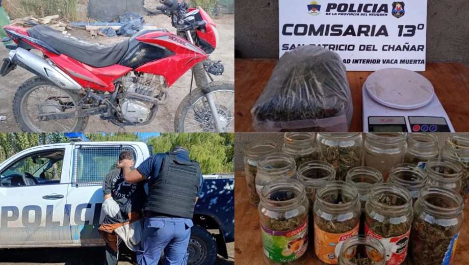 La motocicleta sustraída fue encontrada dentro de una vivienda junto a droga y otros elementos bajo investigación.
