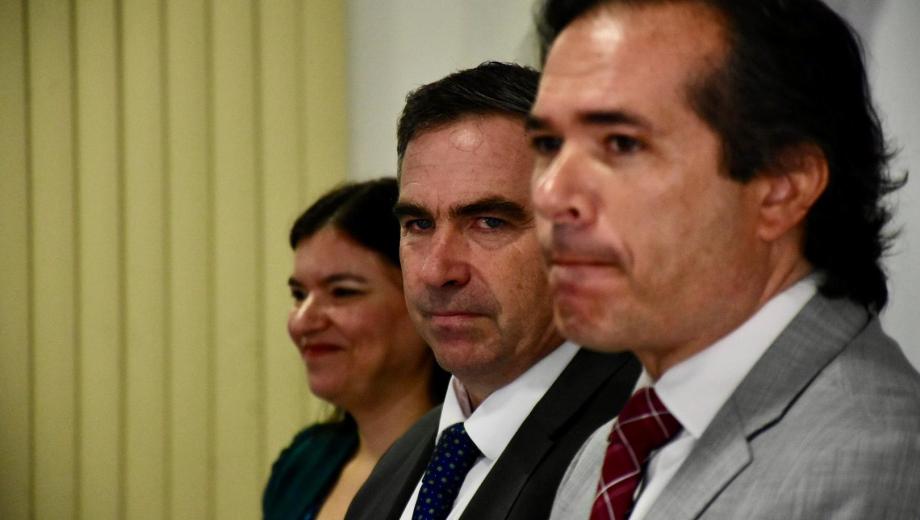 Merlo, Mazieres y Gerez. La ley incluye también a los dos ministerios públicos. Foto Matías Subat.