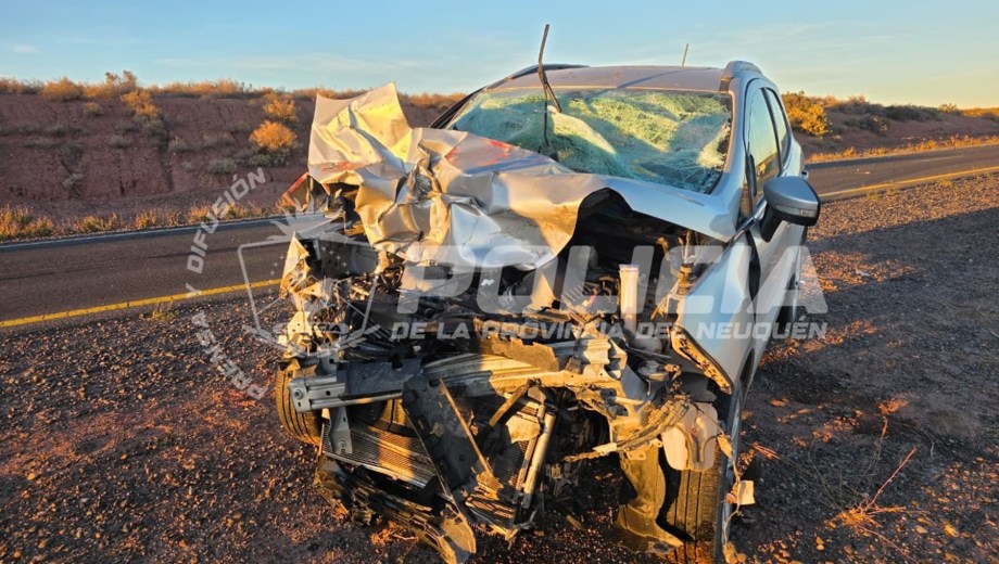 Un choque sobre la Autovía Norte complicó el tránsito entre Plottier y Neuquén. Foto. Policía de Neuquén.