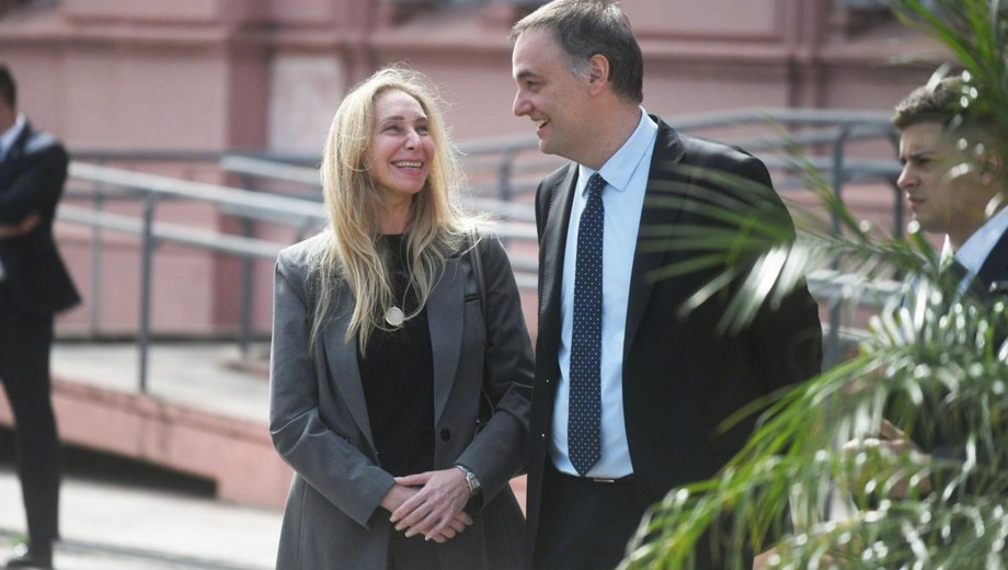 Karina Milei y Manuel Adorni durante una actividad compartida el lunes. Foto: gentileza.