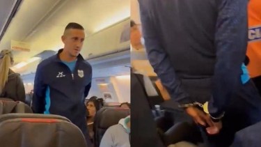 «Tiene una bomba»: un futbolista de Primera Nacional desató el caos en un avión y terminó imputado